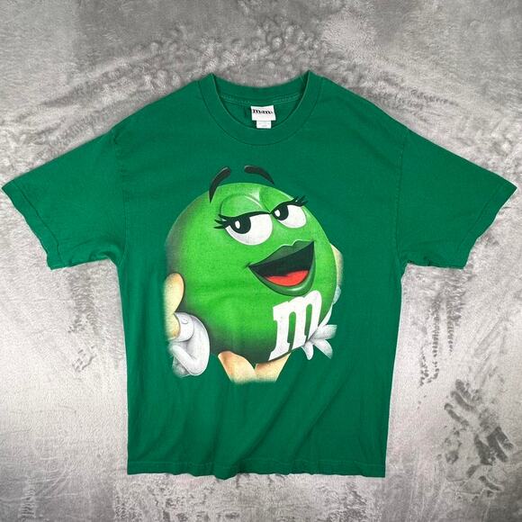 Vintage Green M&M’s Michelle Mars Big Print Graphic T-shirt Size Large - Picture 3 of 7